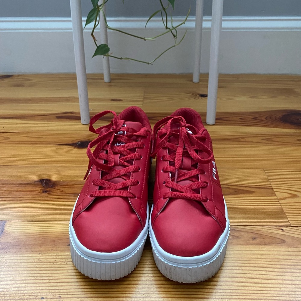 Red Fila sneakers
